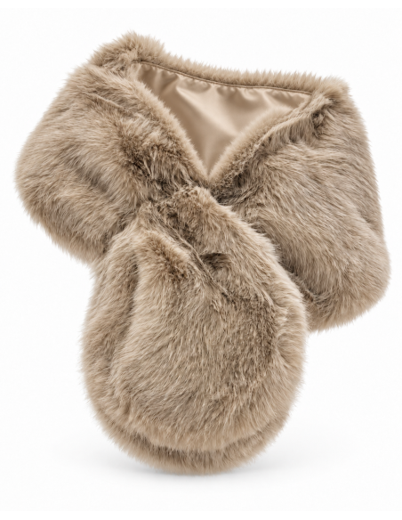 Estola de pelo sintético beige - producto - Complementos Invitada