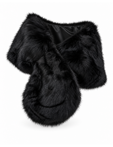 Estola de pelo sintético negro - producto - Complementos Invitada