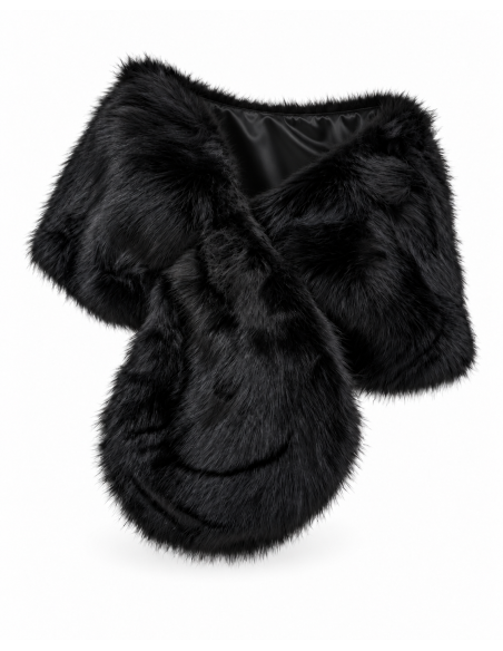 Estola de pelo sintético negro - producto - Complementos Invitada
