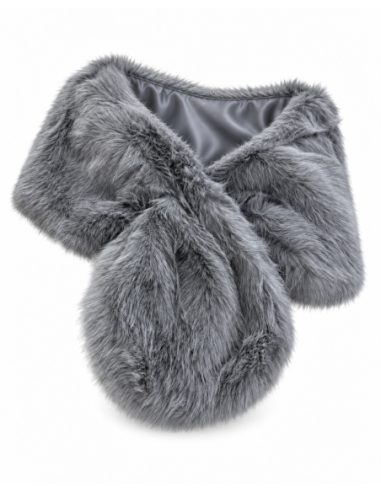 Estola de pelo sintético gris - producto - Complementos Invitada