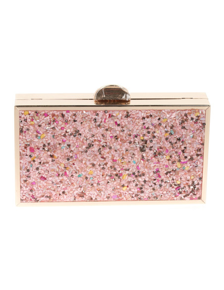 Bolso de fiesta de pedrería con efecto ante | Complementos Invitada