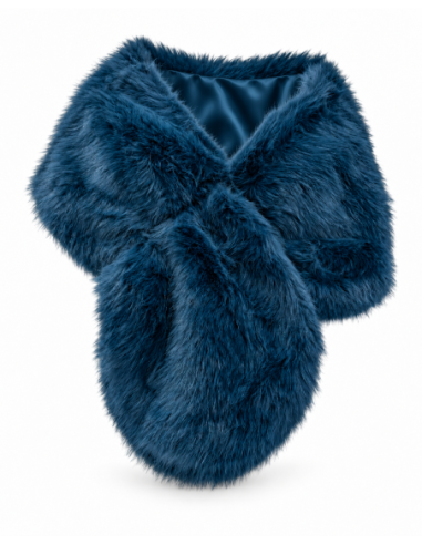 Estola de pelo sintético azul petroleo - producto - Complementos Invitada