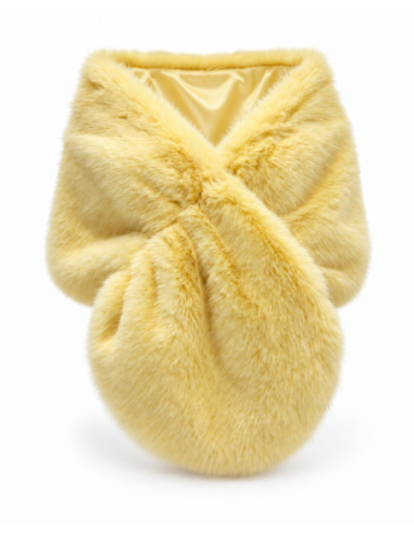 Estola de pelo sintético amarillo mantequilla - producto - Complementos Invitada
