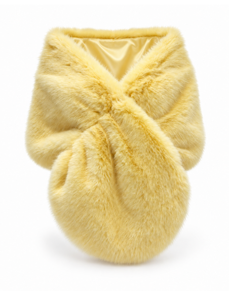 Estola de pelo sintético amarillo mantequilla - producto - Complementos Invitada