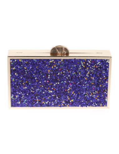 Bolso de fiesta de pedrería con efecto ante | Complementos Invitada