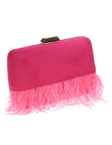 Clutch de fiesta de antelina con plumas | Complementos Invitada