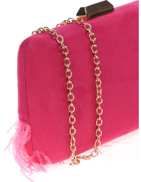Clutch de fiesta de antelina con plumas | Complementos Invitada