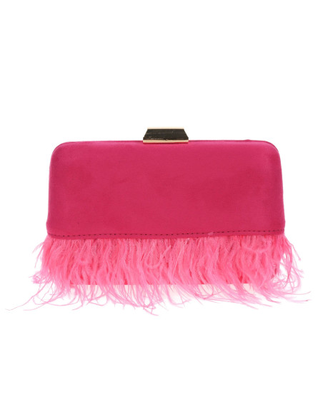 Clutch de fiesta de antelina con plumas | Complementos Invitada