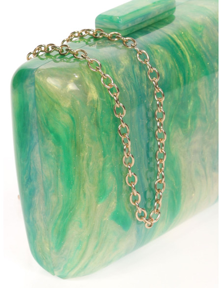 Bolso de fiesta nácar con bordes redondeados | Complementos Invitada