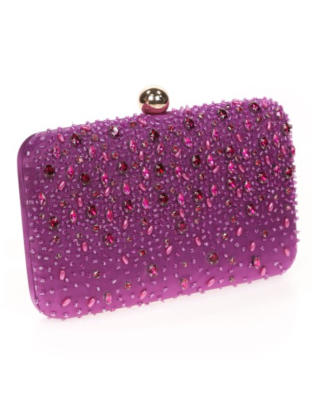 Clutch de fiesta con pedrería de cristal | Complementos Invitada
