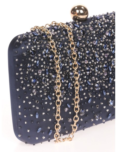 Clutch de fiesta con pedrería de cristal | Complementos Invitada