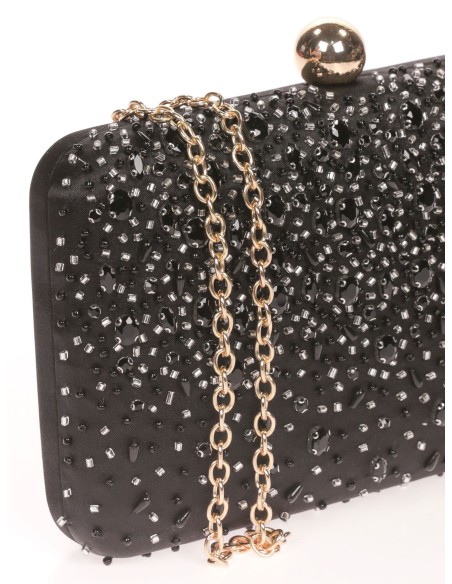 Clutch de fiesta con pedrería de cristal | Complementos Invitada