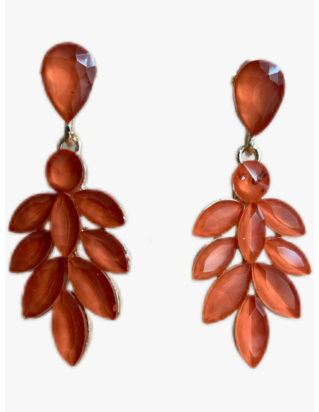 Pendientes largos con hojas en cascada | Complementos Invitada