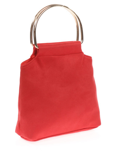 Clutch de fiesta en antelina con asas de aro | Complementos Invitada