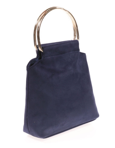 Clutch de fiesta en antelina con asas de aro | Complementos Invitada