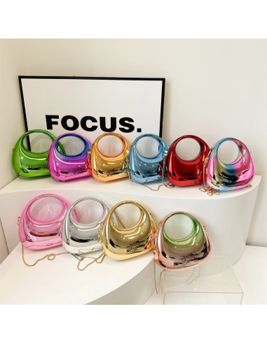 Bolso de media luna de acrílico efecto espejo | Complementos Invitada