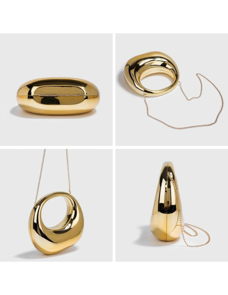 Bolso de media luna de acrílico efecto espejo | Complementos Invitada