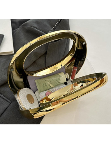 Bolso de media luna de acrílico efecto espejo | Complementos Invitada