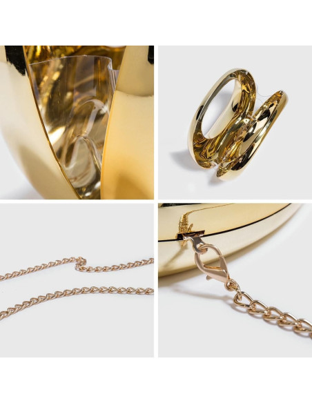 Bolso de media luna de acrílico efecto espejo | Complementos Invitada