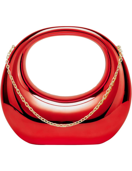 Bolso de media luna de acrílico efecto espejo | Complementos Invitada